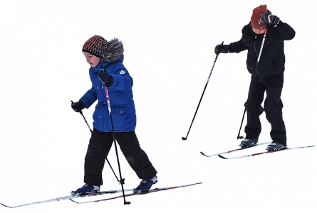 Two children skiing 26