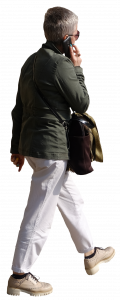 Woman walking and talking on the phone 26