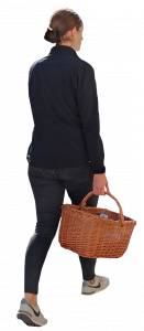 walking woman with basket 26